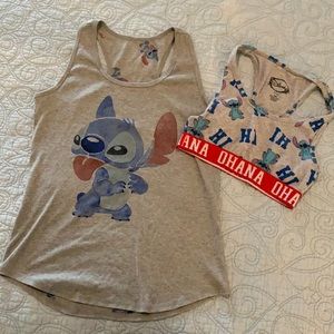 Disney Stitch soft tank top and sports bra